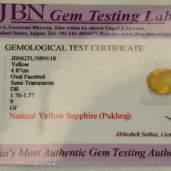 Bankok Pukhraj Stone – Original Yellow Sapphire  